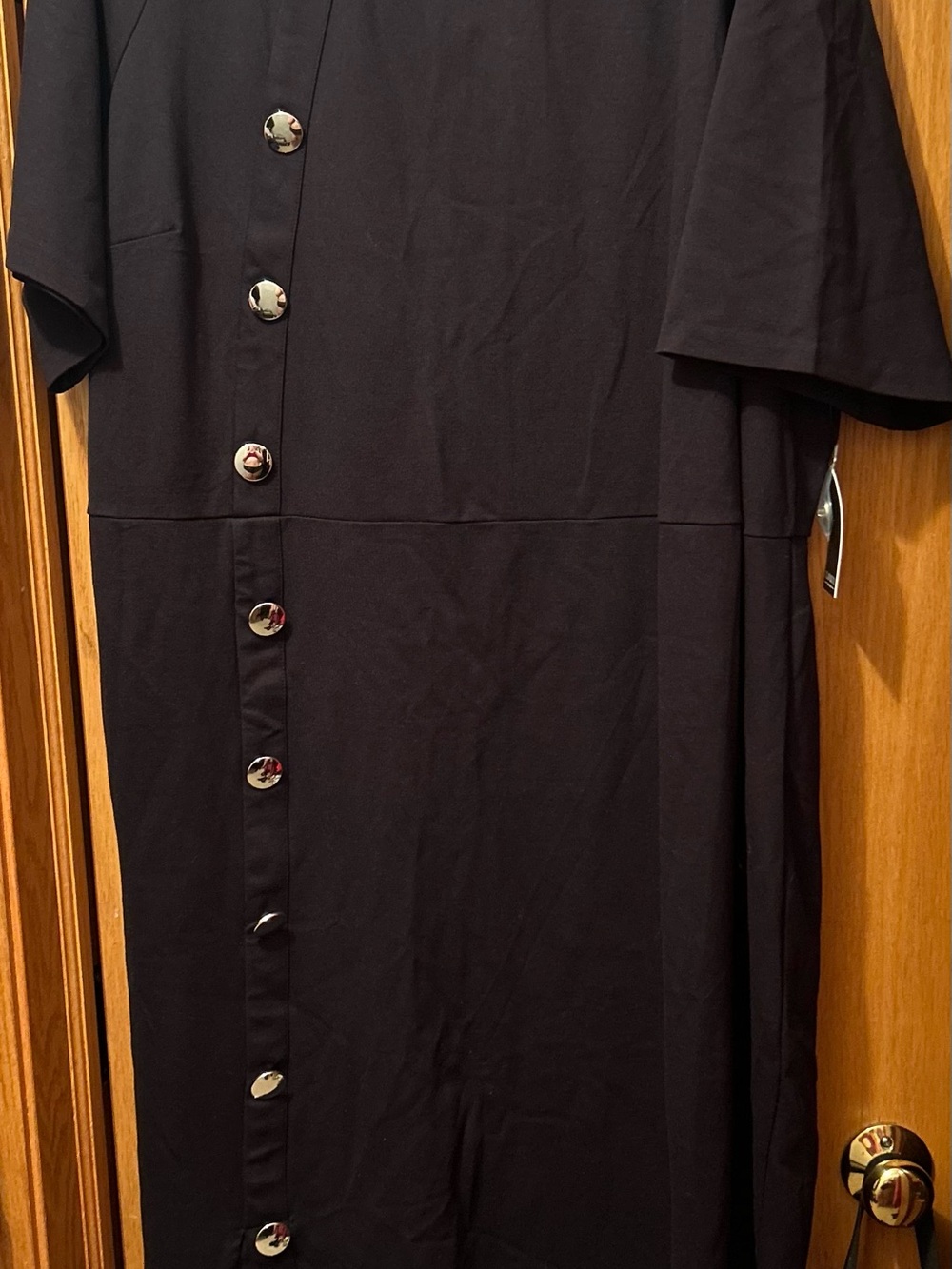 Eloquii Black Short-Sleeve Button-Front Men’s Shirt